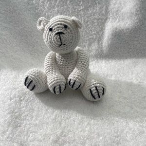 Hand made crocheted cotton bear doll